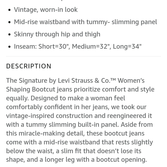 Signature by Levi Strauss & Co. Gold Label Women Totally Shaping Midrise Bootcut - Picture 3 of 3